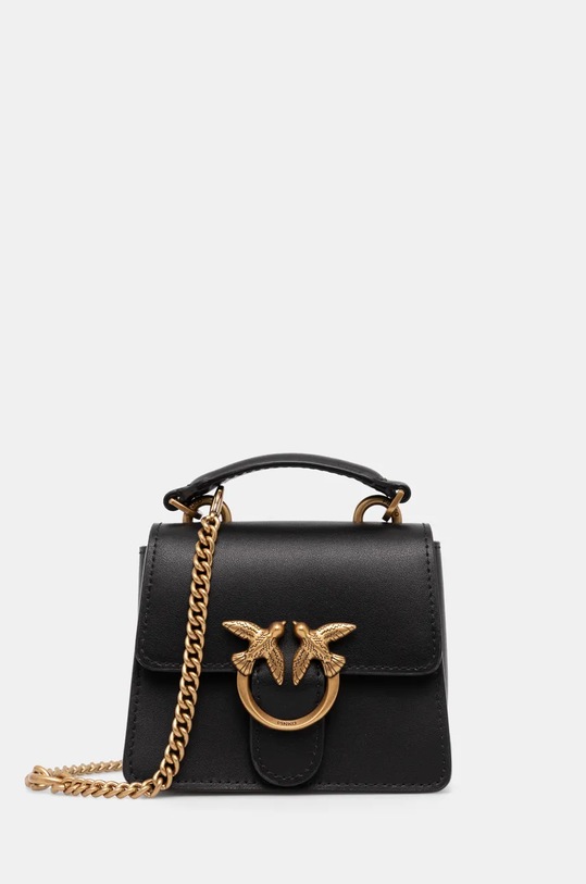 Kožna torba Pinko natpis crna 102740.A0F1