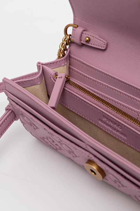 Kožená listová kabelka Pinko 103765.A1YB fialová