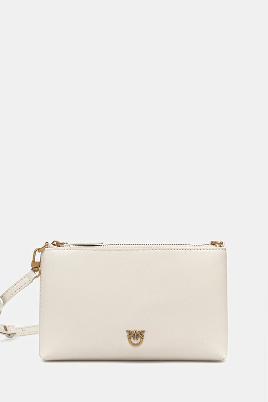 Pinko pochette di pelle pelle fiore beige 104277.A0F1