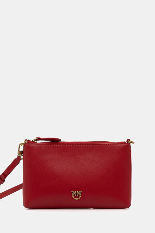 Pinko pochette di pelle pelle fiore rosso 104277.A0F1