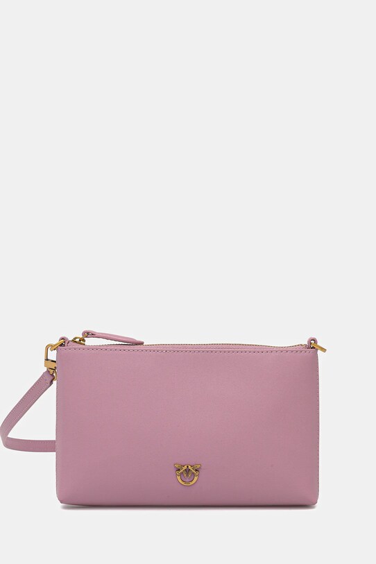 Pinko pochette di pelle pelle fiore violetto 104277.A0F1