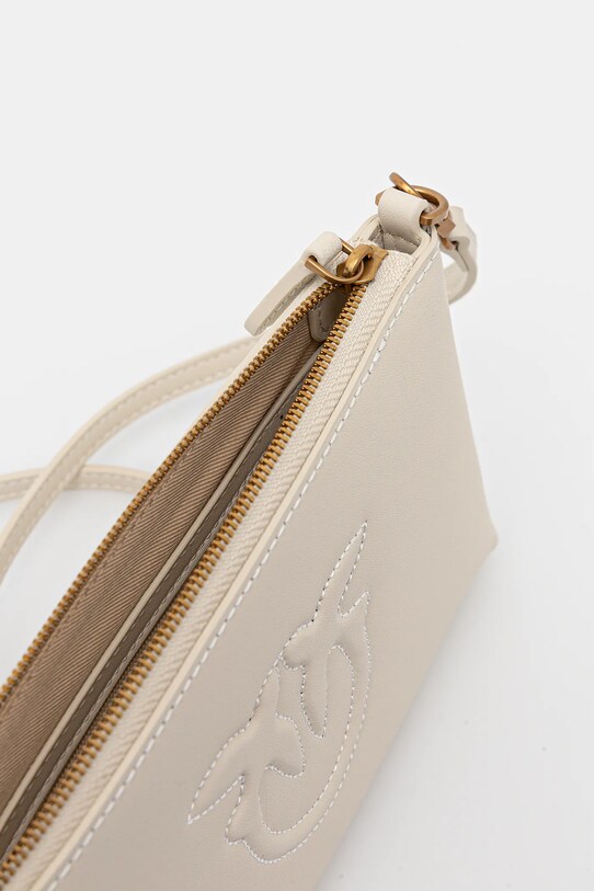 Kožená listová kabelka Pinko 104277.A2AN béžová