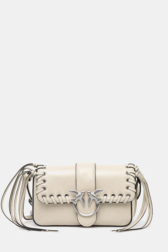 Kožená kabelka Pinko nezmestí A4 béžová 104340.A28D