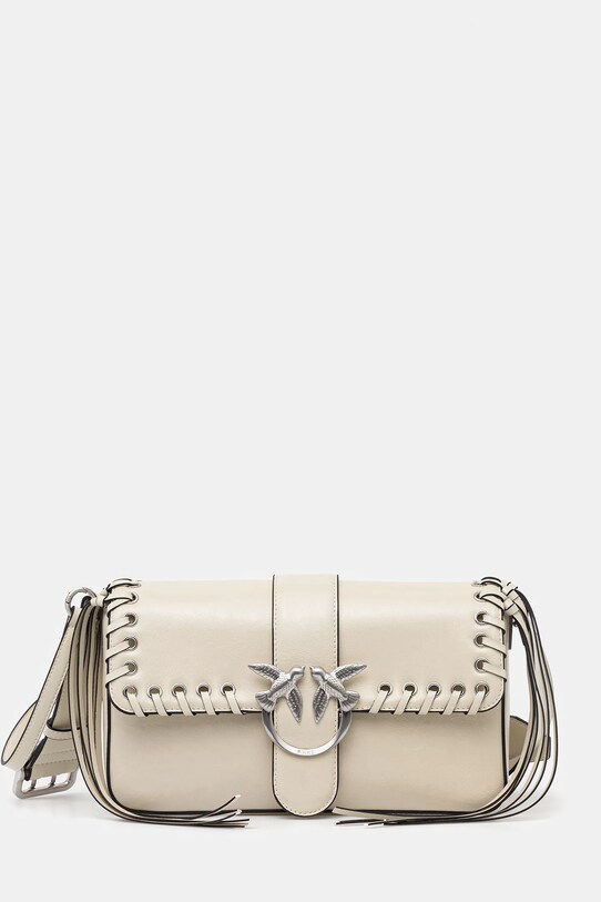 Kožená kabelka Pinko nášivka béžová 104524.A28D