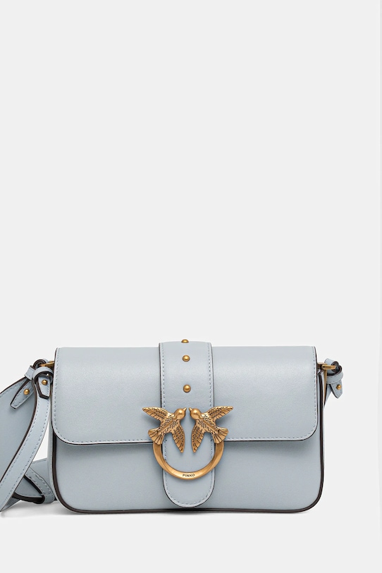 Pinko torebka skórzana nie mieści A4 niebieski 104340.A0QO