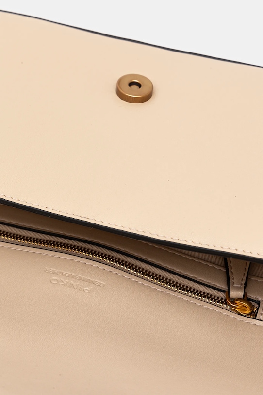 Kožená kabelka Pinko 104524.A0QO béžová