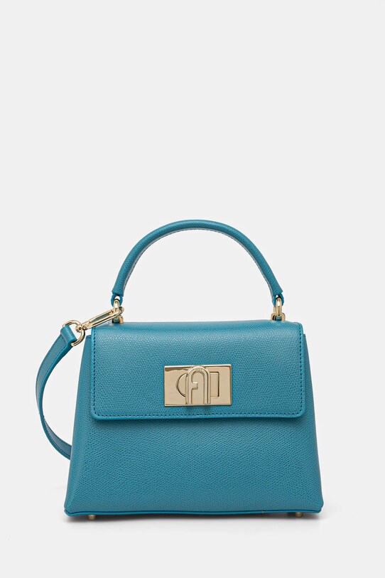 Furla poseta de piele uni albastru WB00109.ARE000.TR400