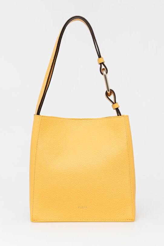 Kožená kabelka Furla přírodní kůže žlutá WB01373.HSF000.CRE00
