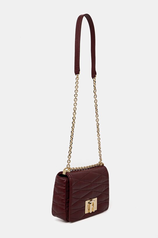 Furla torebka skórzana WB01671.BX3221.26700 bordowy SS25