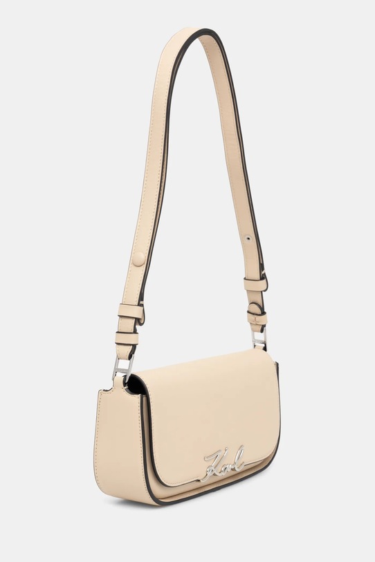 Kožna torba Karl Lagerfeld IKON A1W30039 bež AA00