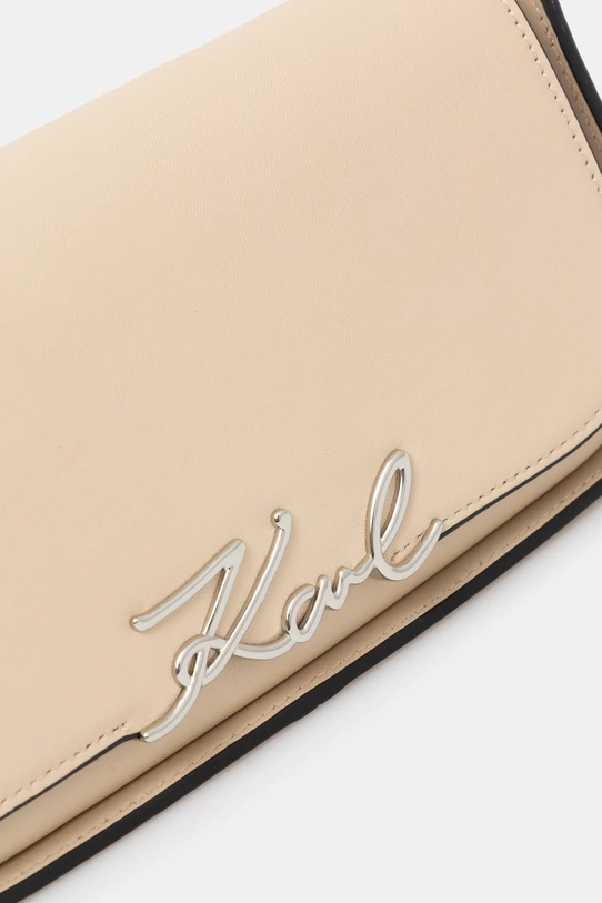 Kožna torba Karl Lagerfeld IKON bež A1W30039