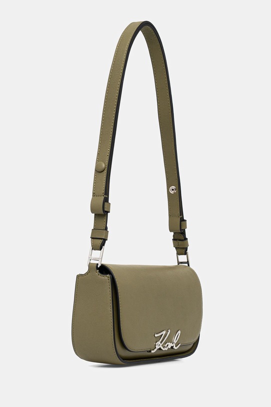 Δερμάτινη τσάντα Karl Lagerfeld K/SIGNATURE A1W30039 πράσινο AA00