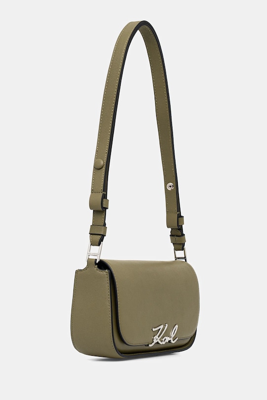 Δερμάτινη τσάντα Karl Lagerfeld K/SIGNATURE A1W30039 πράσινο AA00