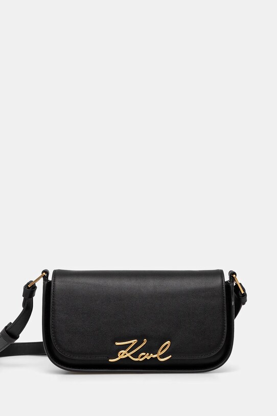 Шкіряна сумочка Karl Lagerfeld аплікація чорний A1W30039