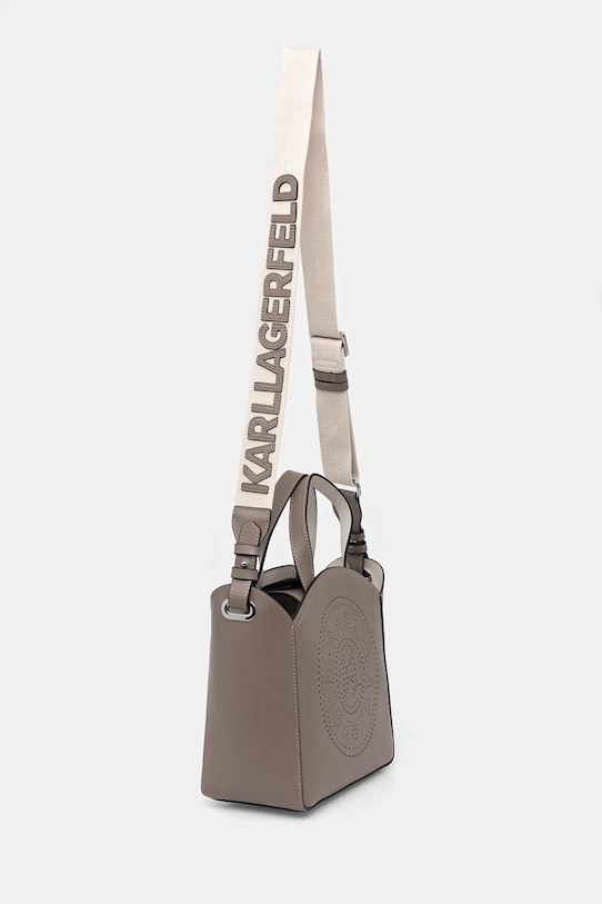 Δερμάτινη τσάντα Karl Lagerfeld K/CIRCLE A1W30058 γκρί NC00