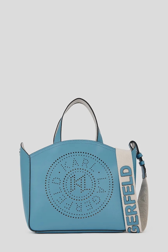 Кожаная сумочка Karl Lagerfeld кожа голубой A1W30058