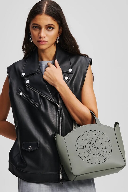 Karl Lagerfeld torebka skórzana A1W30058 szary AA00