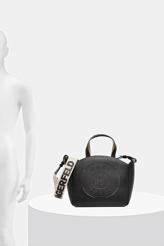 Δερμάτινη τσάντα Karl Lagerfeld A1W30058 μαύρο