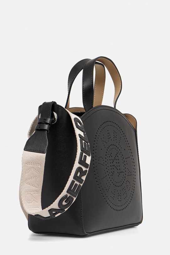 Δερμάτινη τσάντα Karl Lagerfeld A1W30058 μαύρο AA00
