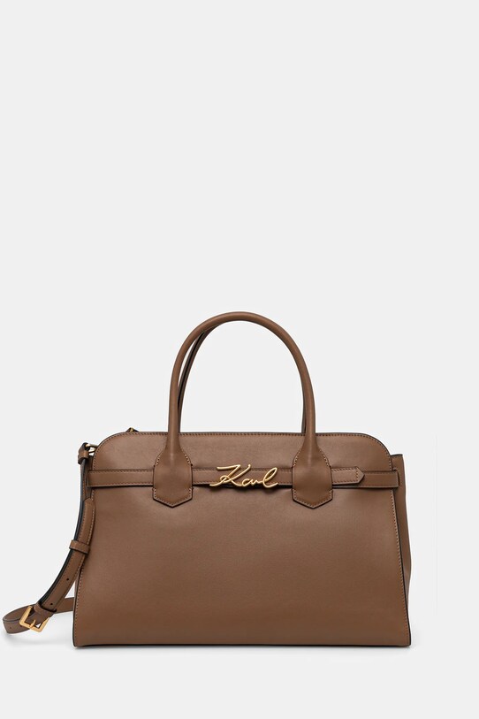 Karl Lagerfeld poseta de piele uni maro A1W30148