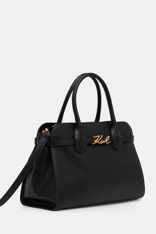 Kožená kabelka Karl Lagerfeld A1W30148 čierna SS25