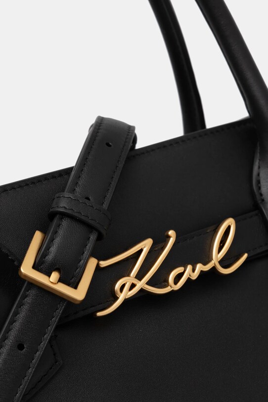 Kožená kabelka Karl Lagerfeld čierna A1W30148