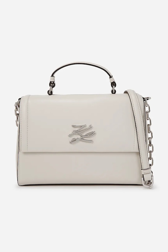 Karl Lagerfeld poseta de piele uni alb A1W30170