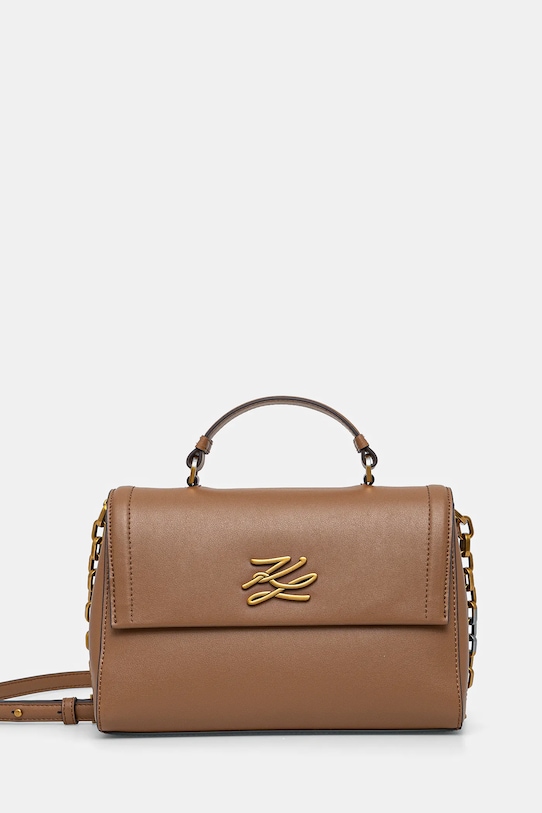 Karl Lagerfeld poseta de piele uni maro A1W30170