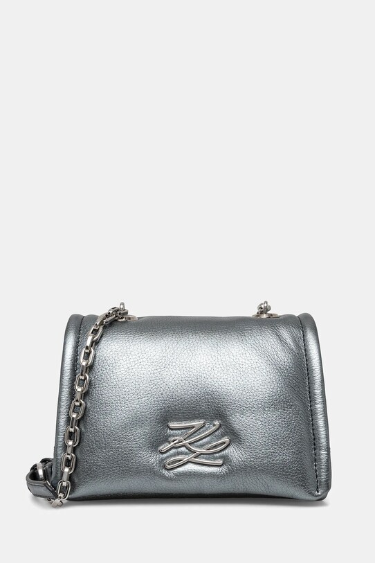 Kožna torba Karl Lagerfeld Planet friendly siva A1W30172