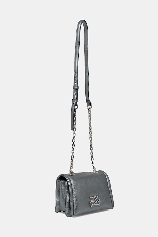Δερμάτινη τσάντα Karl Lagerfeld A1W30172 γκρί SS25