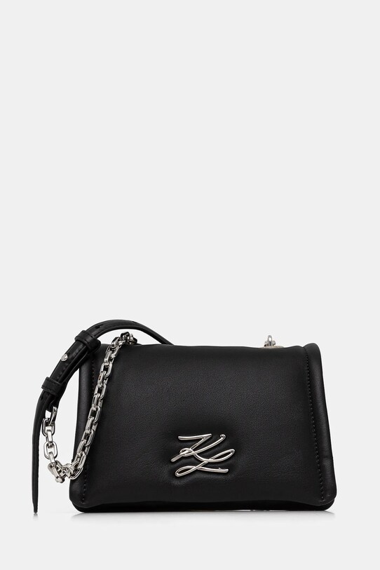 Шкіряна сумочка Karl Lagerfeld аплікація чорний A1W30175