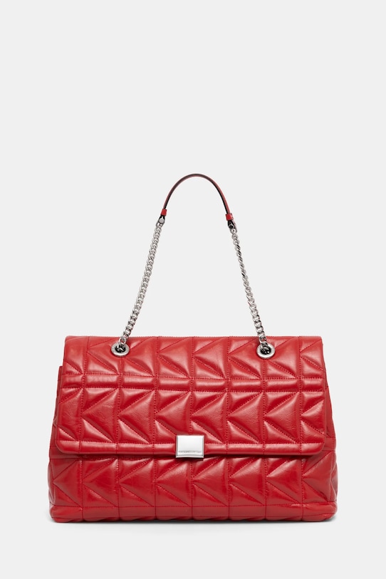 Kožená kabelka Karl Lagerfeld přírodní kůže červená A1W30393