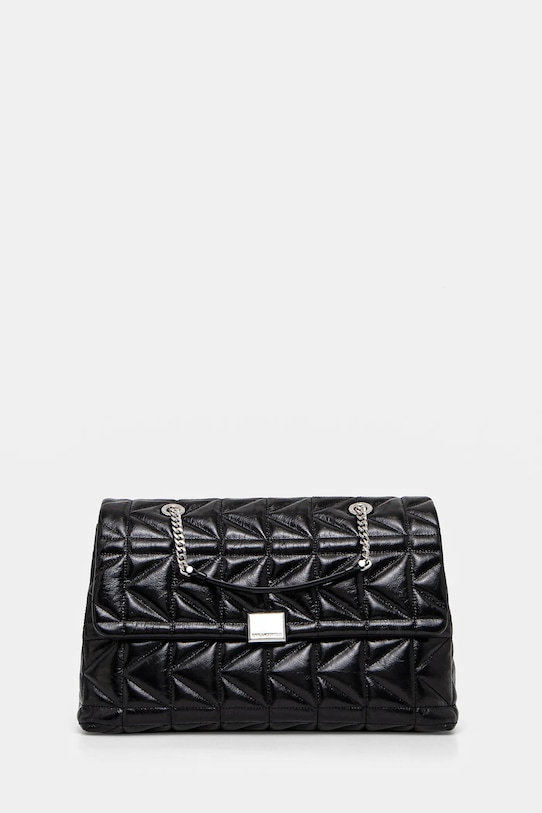 Kožená kabelka Karl Lagerfeld přírodní kůže černá A1W30393
