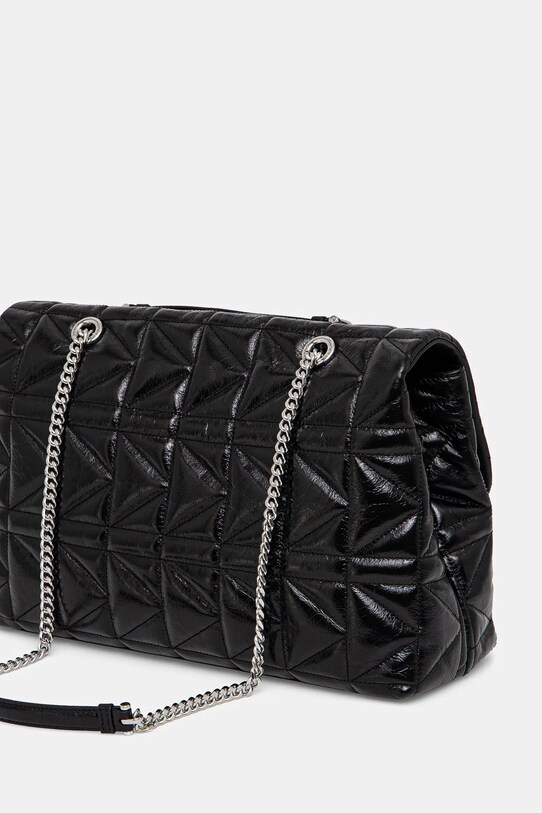 Kožená kabelka Karl Lagerfeld černá A1W30393