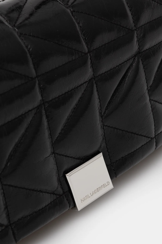 Kožená kabelka Karl Lagerfeld čierna A1W30394