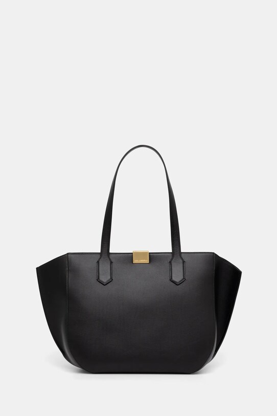 Karl Lagerfeld poseta de piele uni negru A1W30397