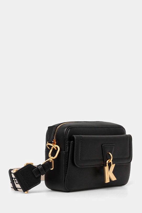 Kožená kabelka Karl Lagerfeld A1W30406 čierna SS25