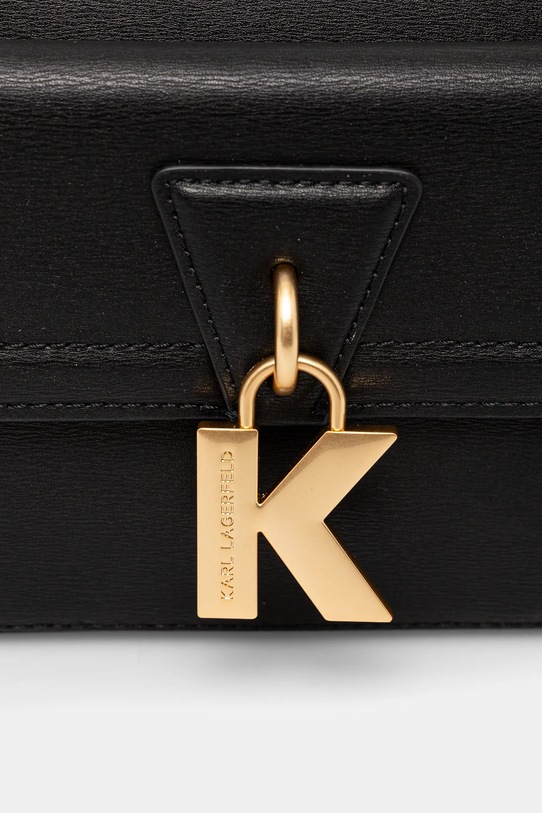 Kožená kabelka Karl Lagerfeld čierna A1W30406