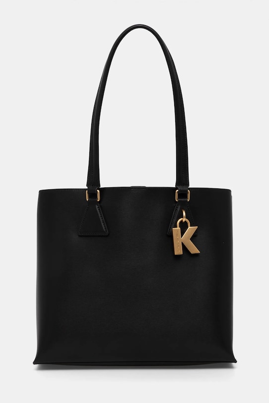 Kožená kabelka Karl Lagerfeld usňová koža čierna A1W30410