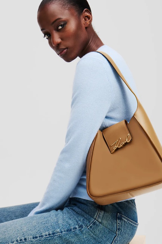 Кожаная сумочка Karl Lagerfeld K/SIGNATURE A1W30434 коричневый