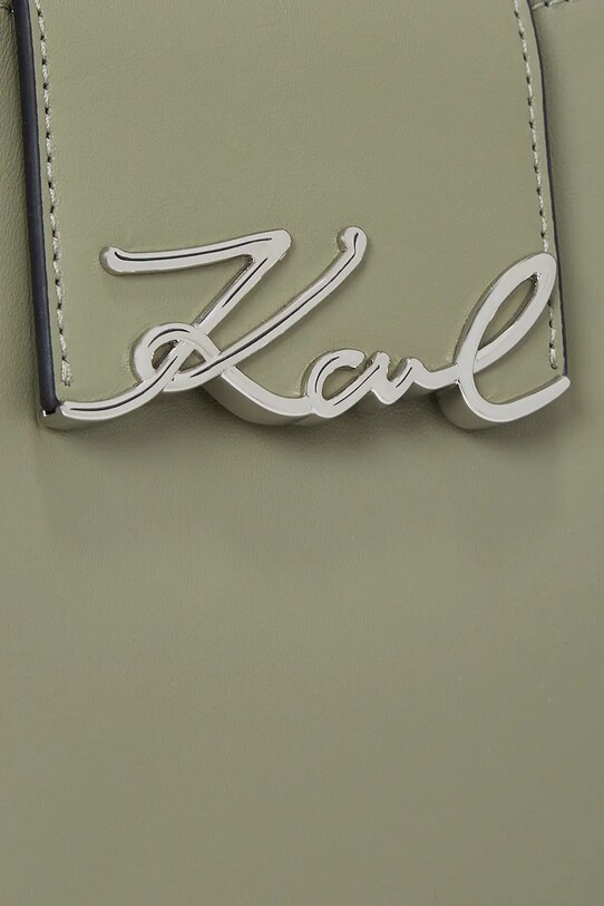 Kožená kabelka Karl Lagerfeld K/SIGNATURE zelená A1W30434
