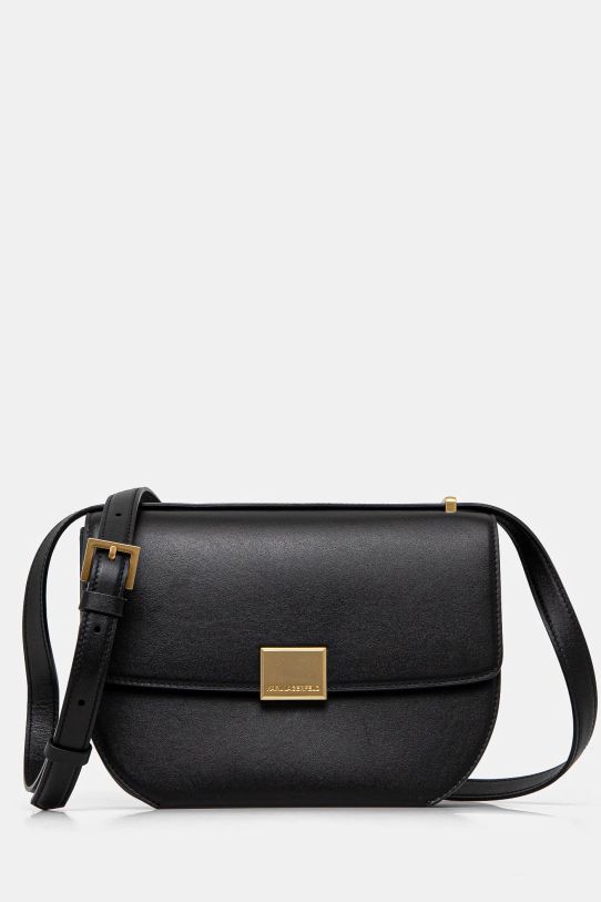 Karl Lagerfeld poseta de piele uni negru A1W30444