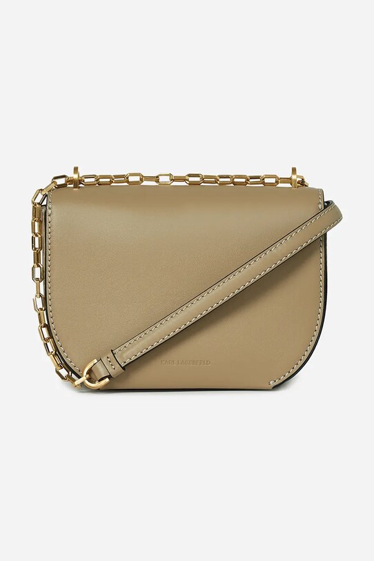 Kožená kabelka Karl Lagerfeld A1W30445 béžová SS25