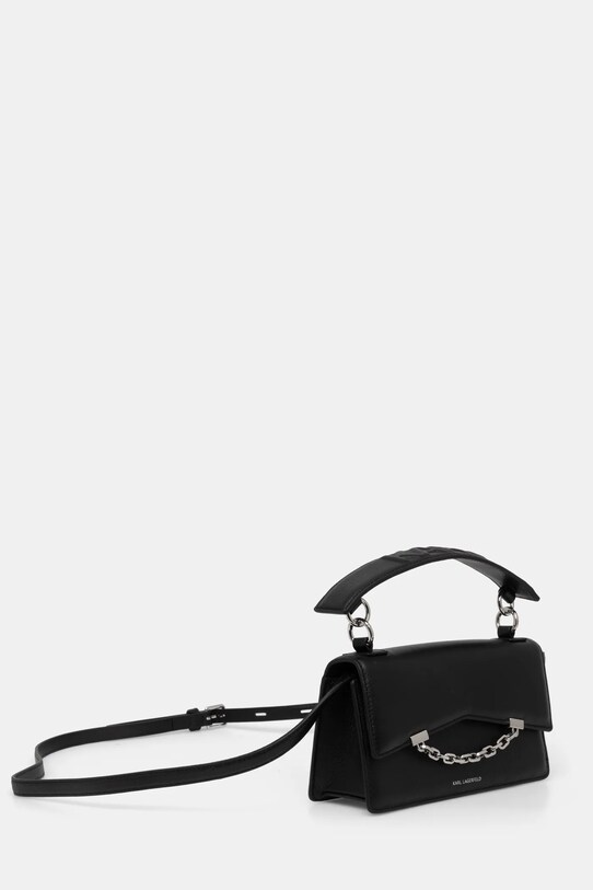 Kožená kabelka Karl Lagerfeld A1W30446 čierna SS25