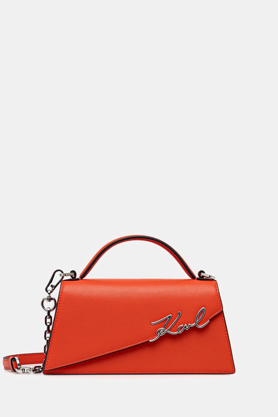 Karl Lagerfeld torebka skórzana K/SIGNATURE skóra licowa pomarańczowy A1W30458