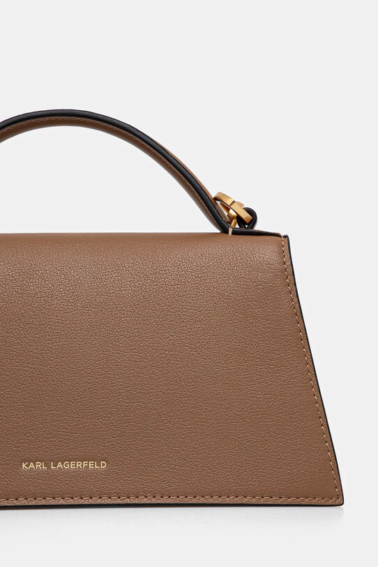 Akcesoria Karl Lagerfeld torebka skórzana K/SIGNATURE A1W30458 brązowy