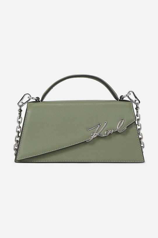 Karl Lagerfeld poseta de piele uni verde A1W30458