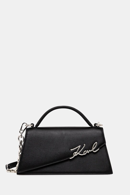 Шкіряна сумочка Karl Lagerfeld лицьова шкіра чорний A1W30458