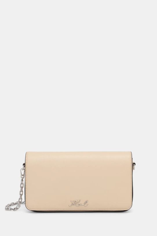 Karl Lagerfeld torebka skórzana skóra licowa beżowy A1W32107