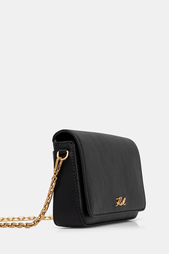 Δερμάτινη τσάντα Karl Lagerfeld A1W32107 μαύρο SS25